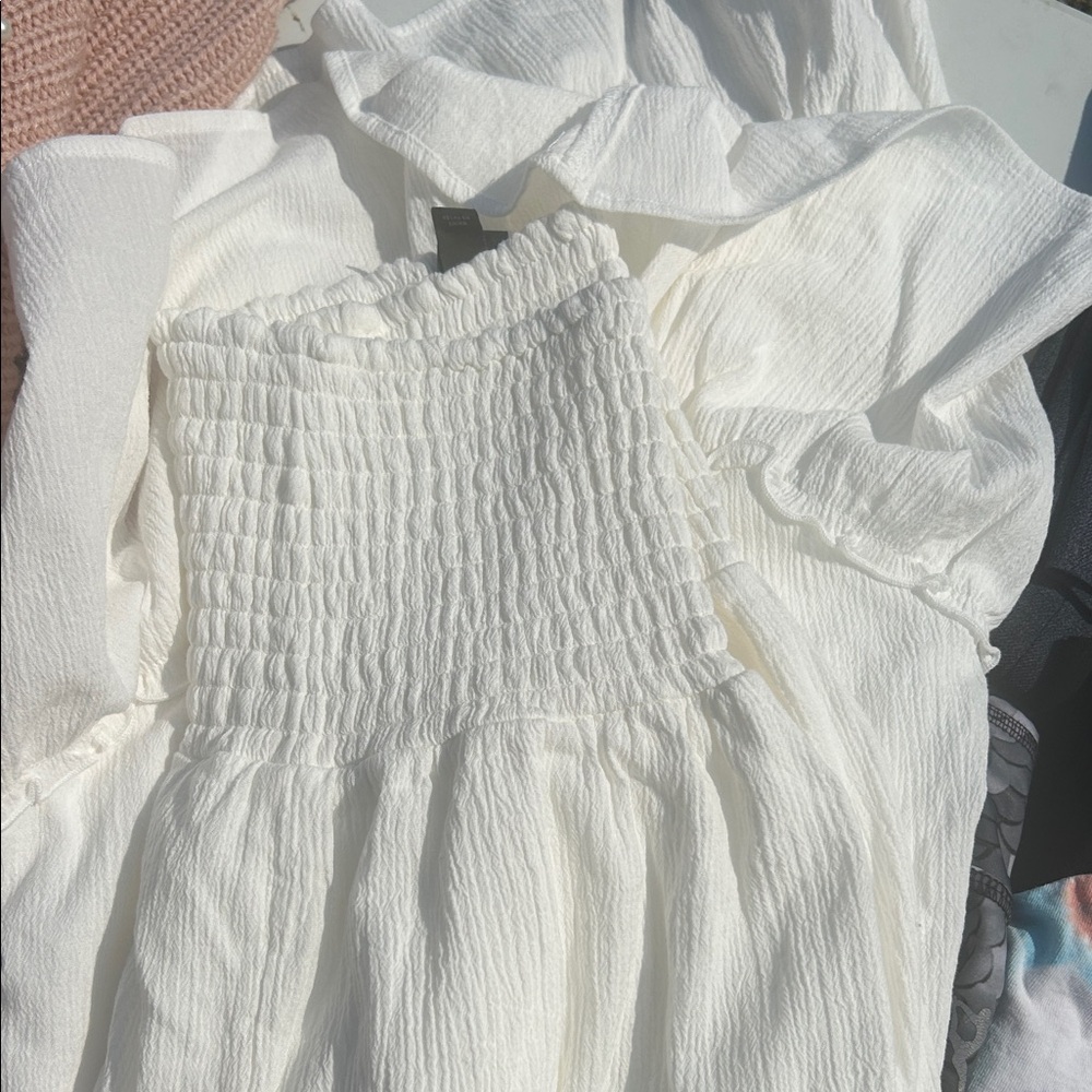 Wild Fable Cream Smocked Dress